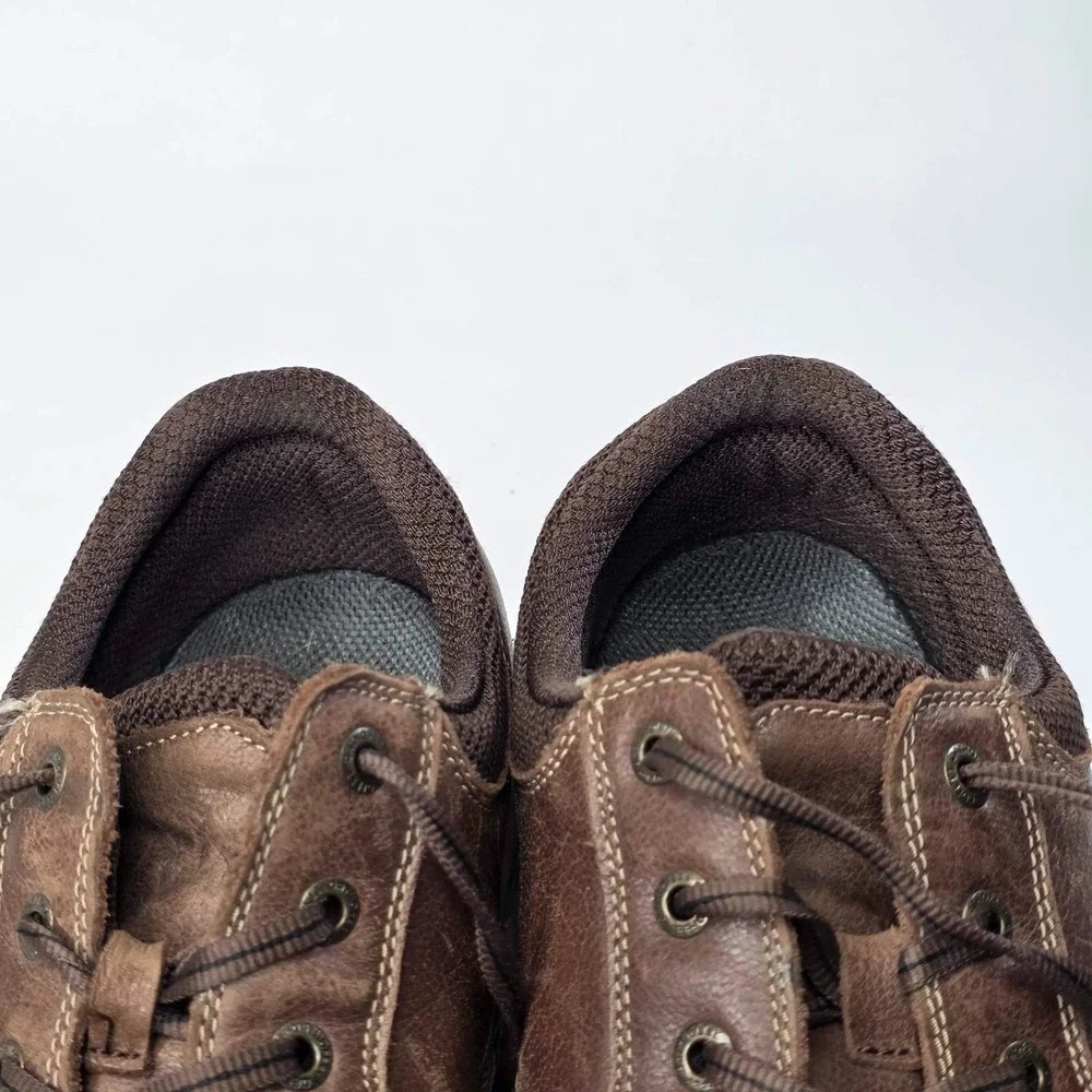 OrthoFeet Leo 428 Men's 12 D Medium Brown Leather Walking Shoes Comfort Casual